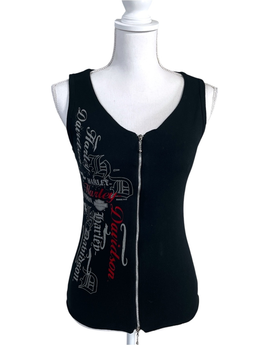 NWT Harley Davidson Zip Front Tank Vest Women’s size Medium in Black